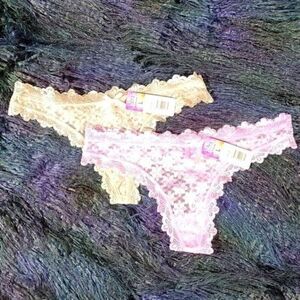 Hers by Herman Seductive Lace Thong Set Sz L